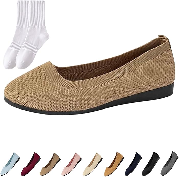 Women Comfortable Breathable Slip On Arch Support Non-Slip Casual Shoes- KHAKI - Image 4