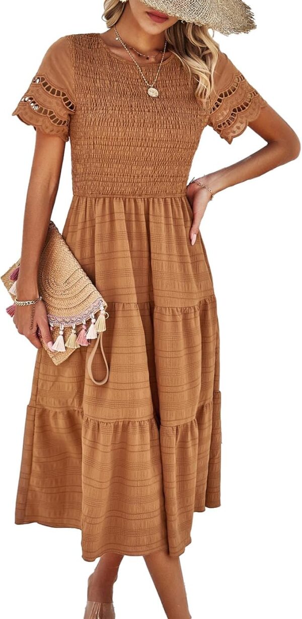 FASHION 3 SYKT Women's Summer Casual Lace Short Sleeve