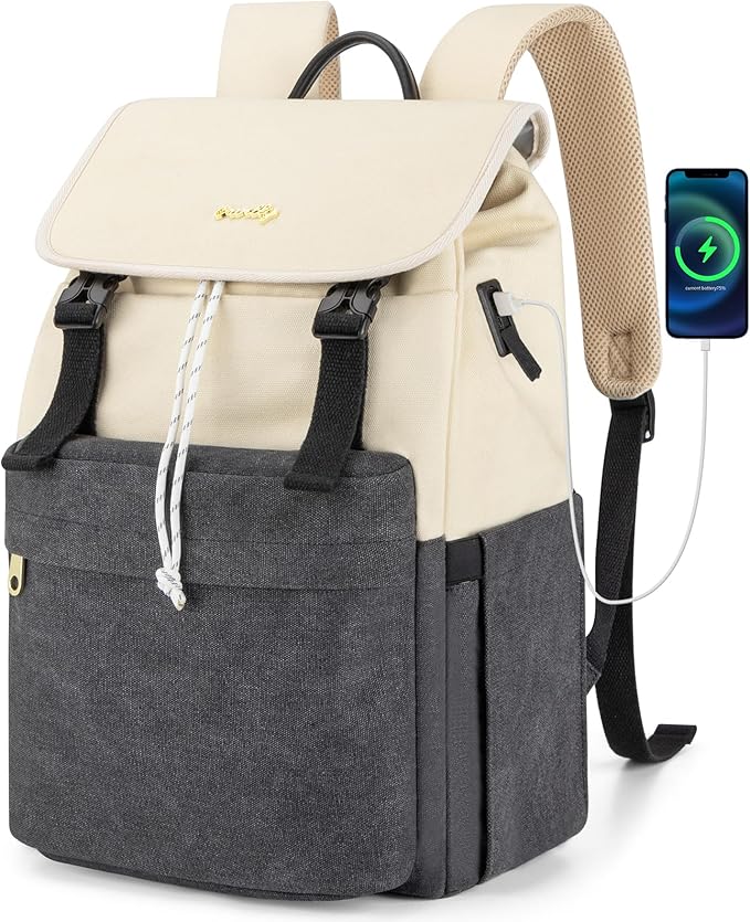 Orvilly Vintage Canvas Laptop Backpack for Women