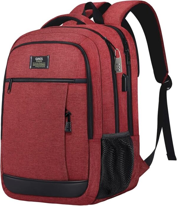 RD1 QINOL Travel Laptop Backpack- RED