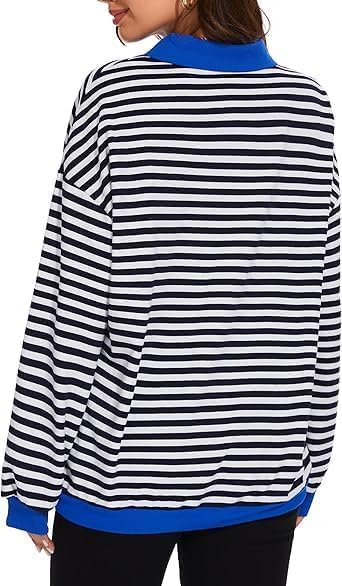 Womens Oversized Striped Color Block - Image 3